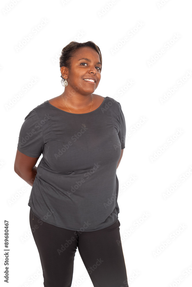Fototapeta premium Beautiful black woman doing different expressions in different sets of clothes