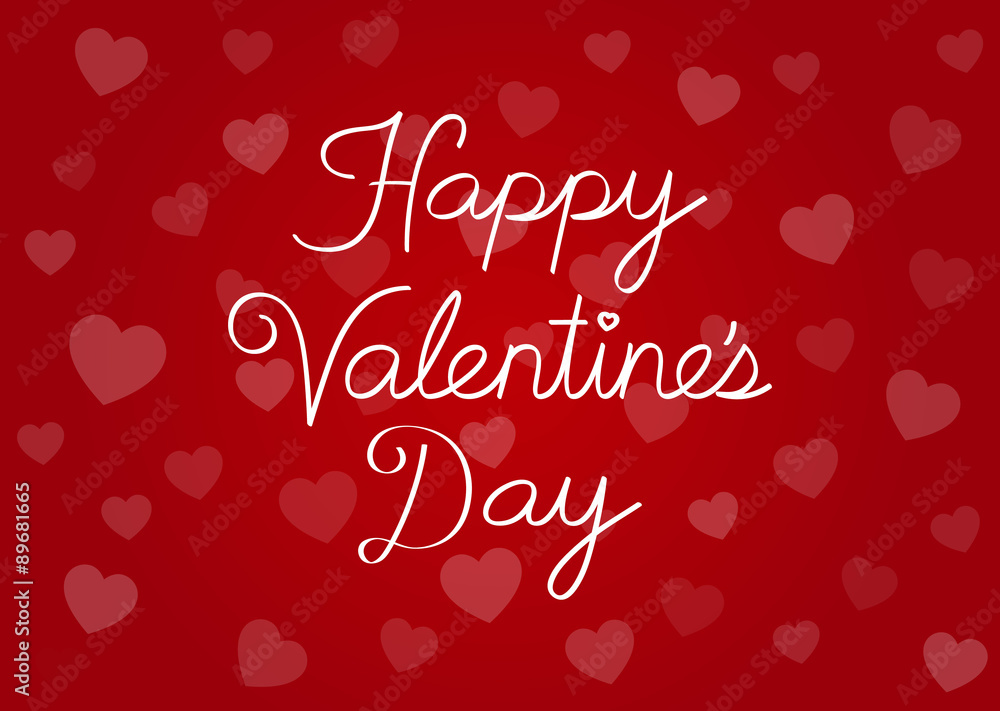 Happy Valentine's day greeting card with natural handwriting vector Happy Valentine's day greeting card with natural handwriting vector