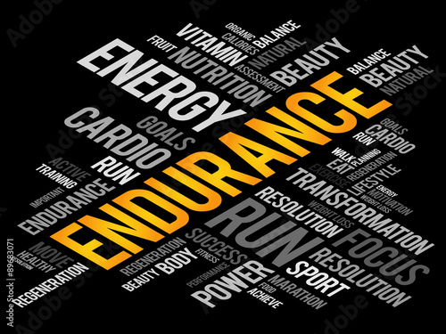 ENDURANCE word cloud, fitness, sport, health concept