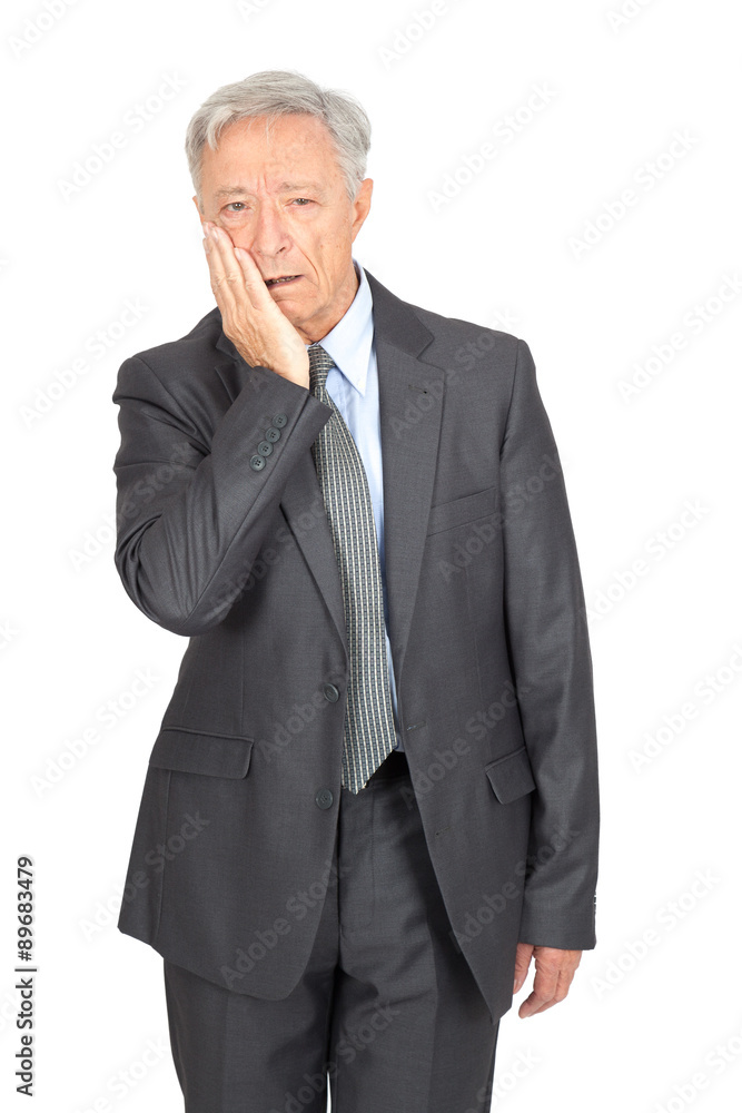 Handsome man doing different expressions in different sets of clothes: toothache Handsome man doing different expressions in different sets of clothes: toothache