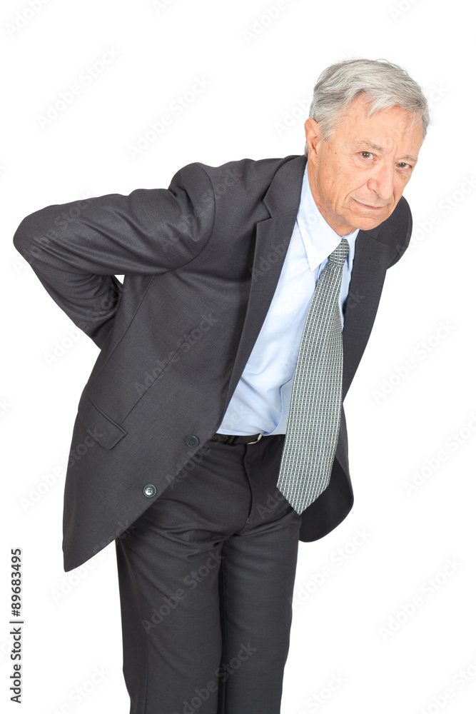 Handsome man doing different expressions in different sets of clothes: backache Handsome man doing different expressions in different sets of clothes: backache