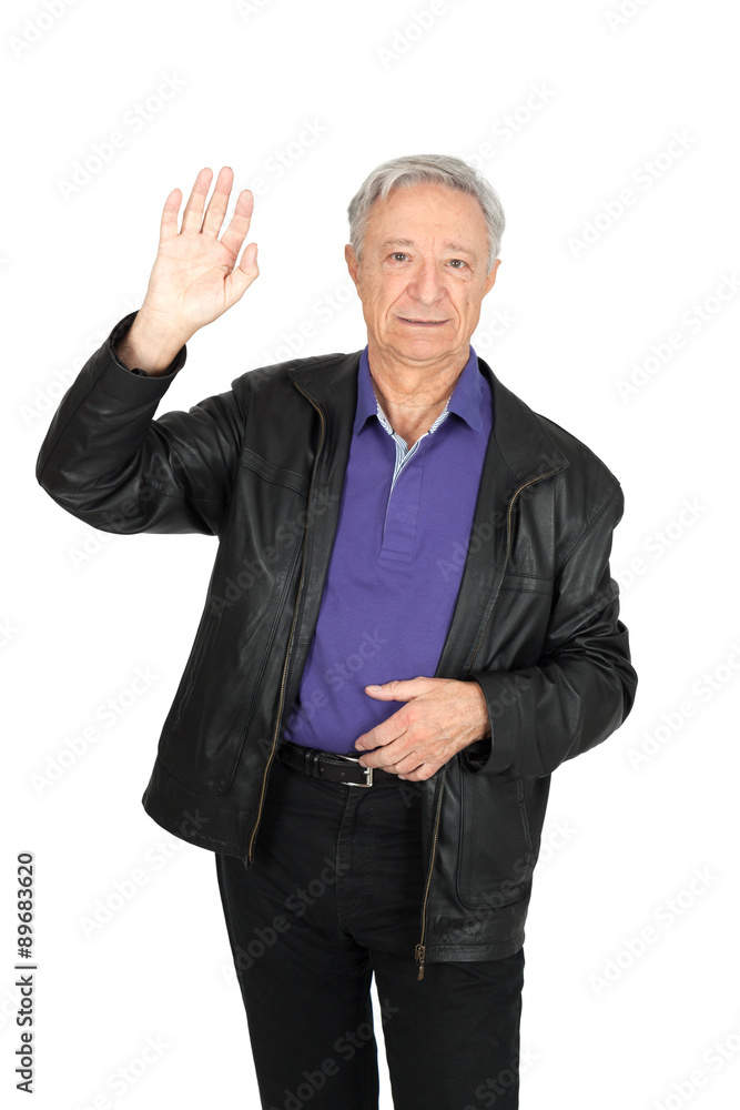 Handsome man doing different expressions in different sets of clothes: waving Handsome man doing different expressions in different sets of clothes: waving