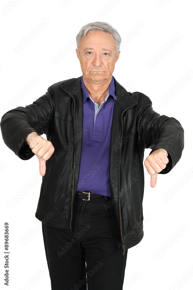Handsome man doing different expressions in different sets of clothes: thumbs down Handsome man doing different expressions in different sets of clothes: thumbs down