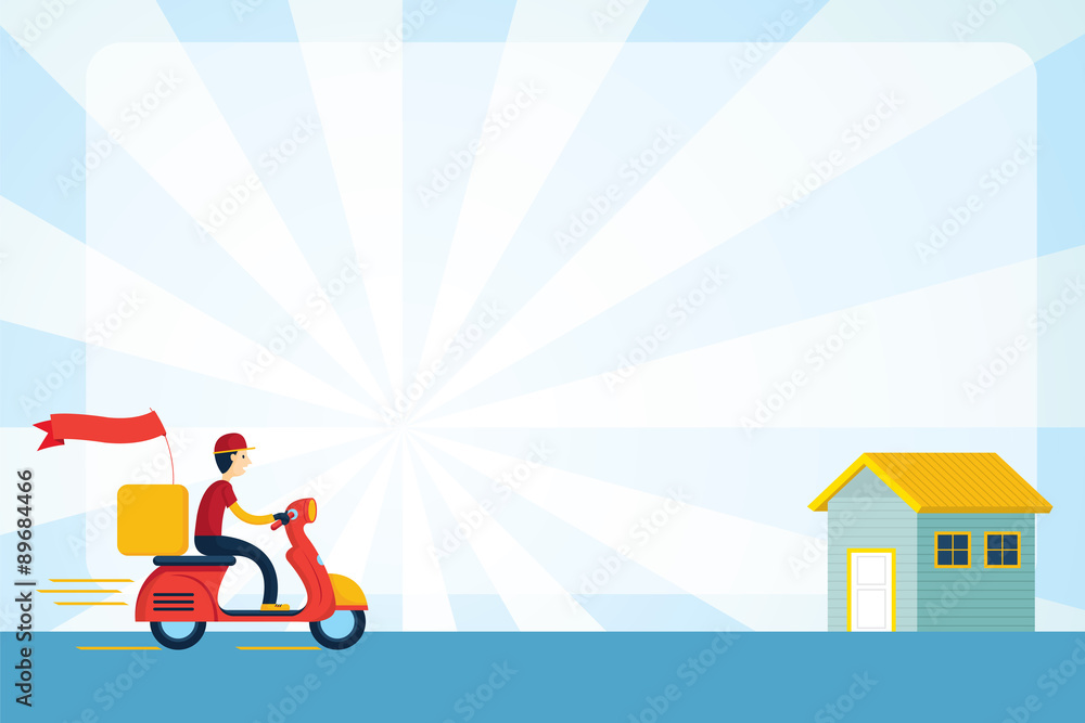 Delivery Boy Ride Scooter Motorcycle Service to Home Order