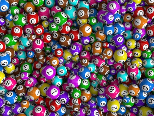 random sized lottery balls photo