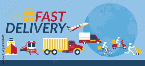 Delivery Vehicles and Service Worldwide, Shipping, Transport, Order, Service, Fast and Free