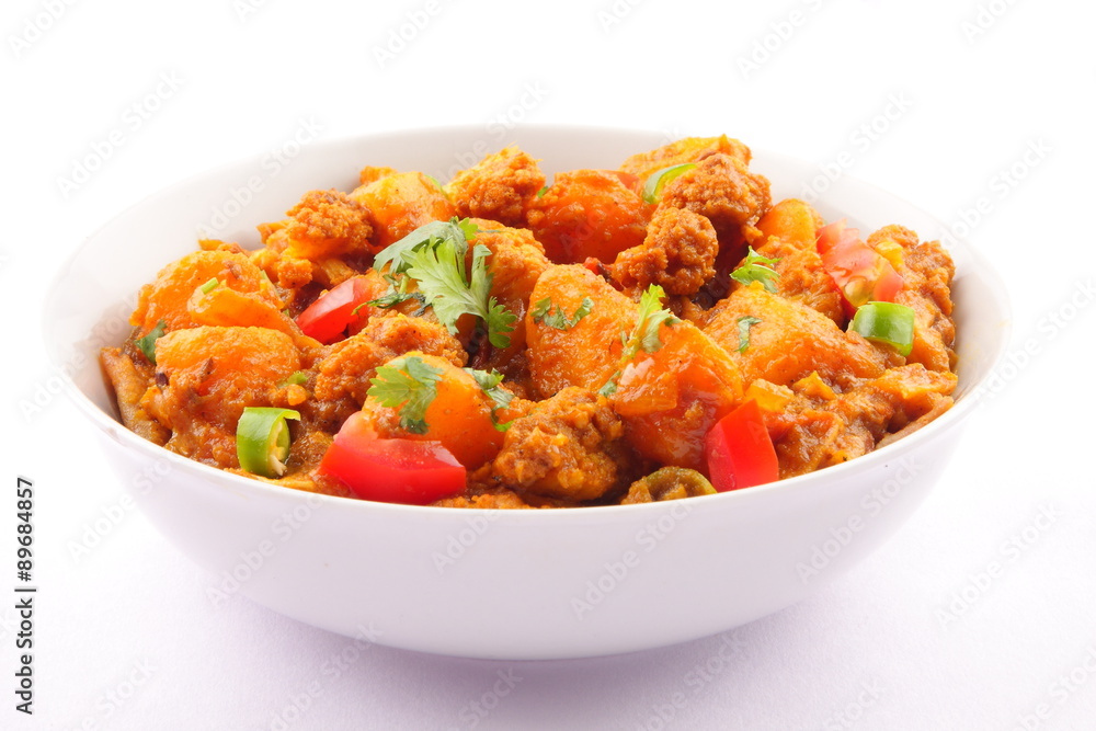Tradirional Indian vegetable dish -Aloo Gobi,with potatoes and cauliflower Tradirional Indian vegetable dish -Aloo Gobi,with potatoes and cauliflower