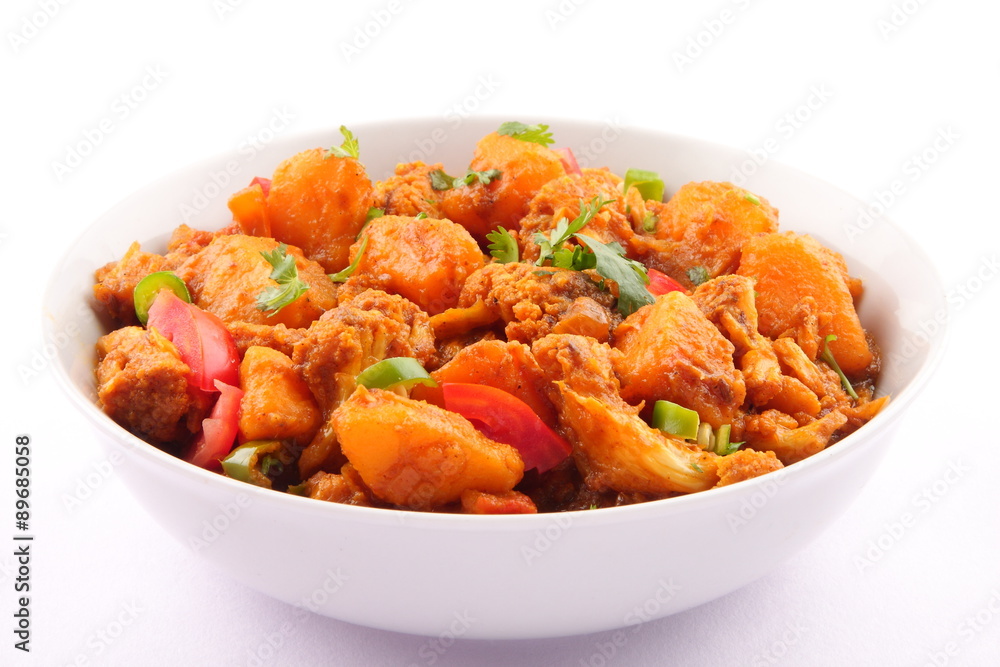 North Indian vegetable curry dish -Aloo Gobi,with potatoes and cauliflower North Indian vegetable curry dish -Aloo Gobi,with potatoes and cauliflower