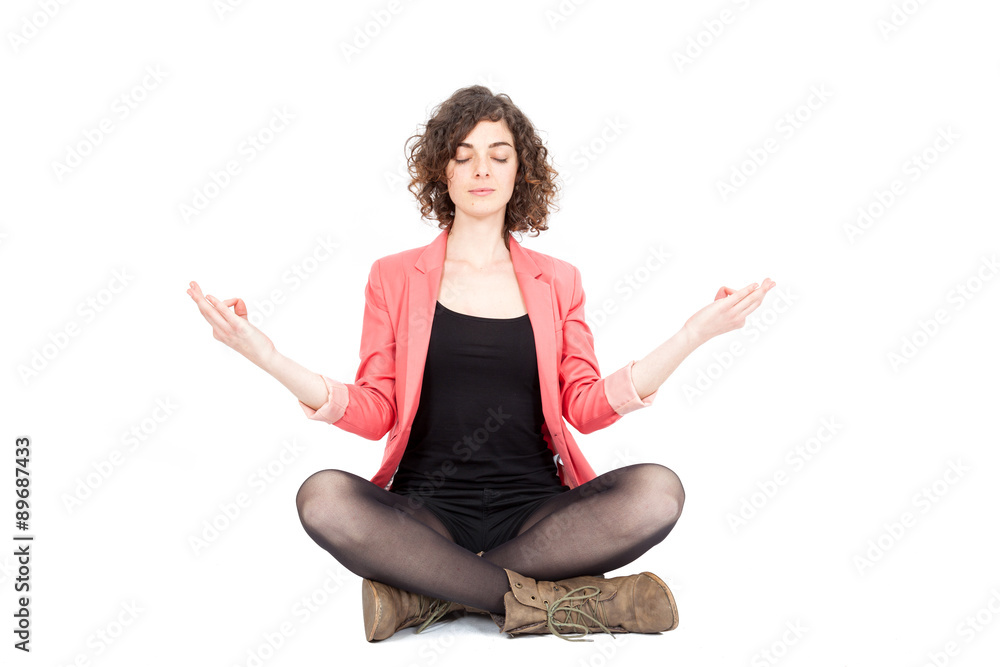 Beautiful Hispanic woman doing different expressions in different sets of clothes: yoga Beautiful Hispanic woman doing different expressions in different sets of clothes: yoga