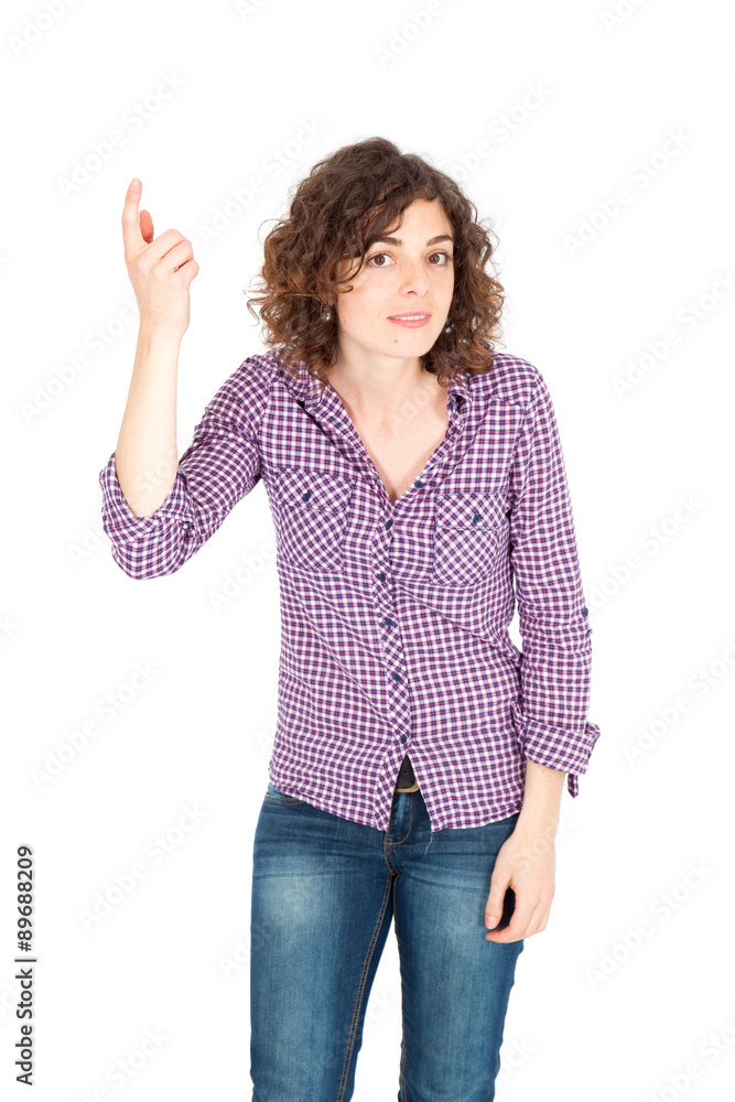 Beautiful Hispanic woman doing different expressions in different sets of clothes: you are crazy Beautiful Hispanic woman doing different expressions in different sets of clothes: you are crazy
