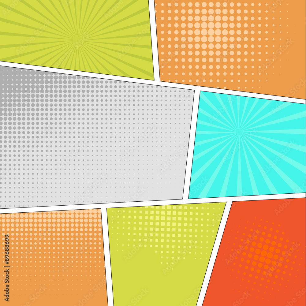 Comics popart style blank layout template Comics popart style blank layout template