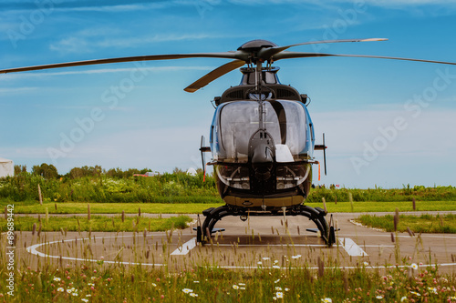 The helicopter in airfield