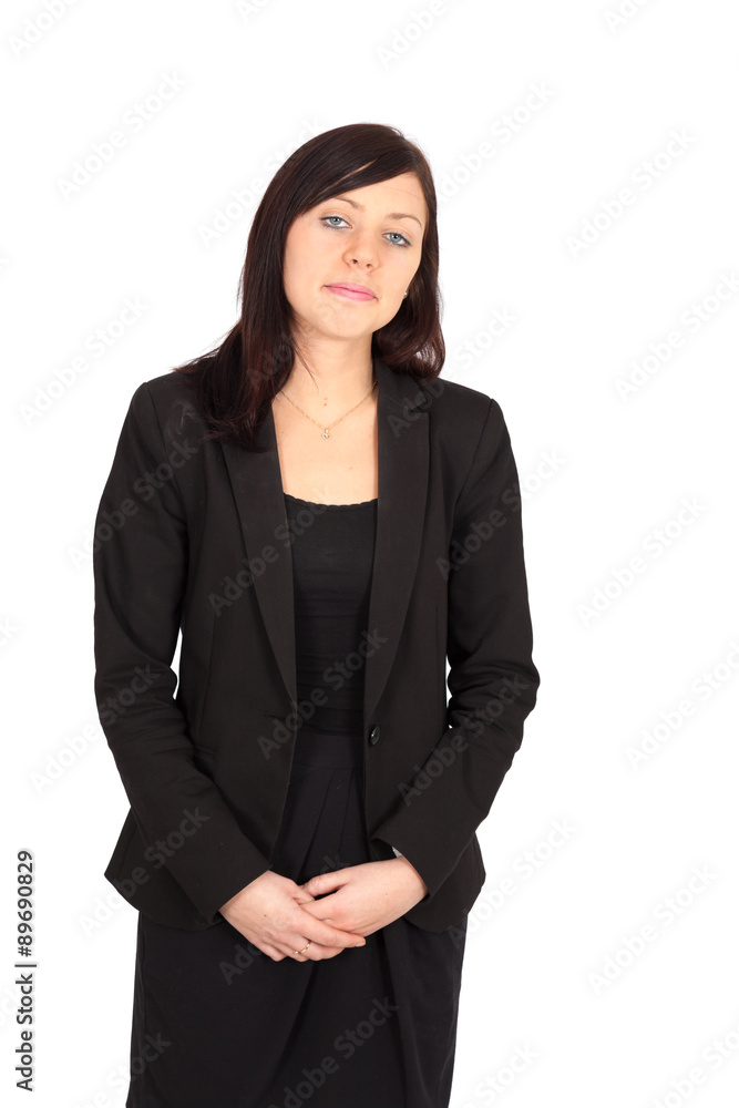 Beautiful woman doing different expressions in different sets of clothes: love Beautiful woman doing different expressions in different sets of clothes: love