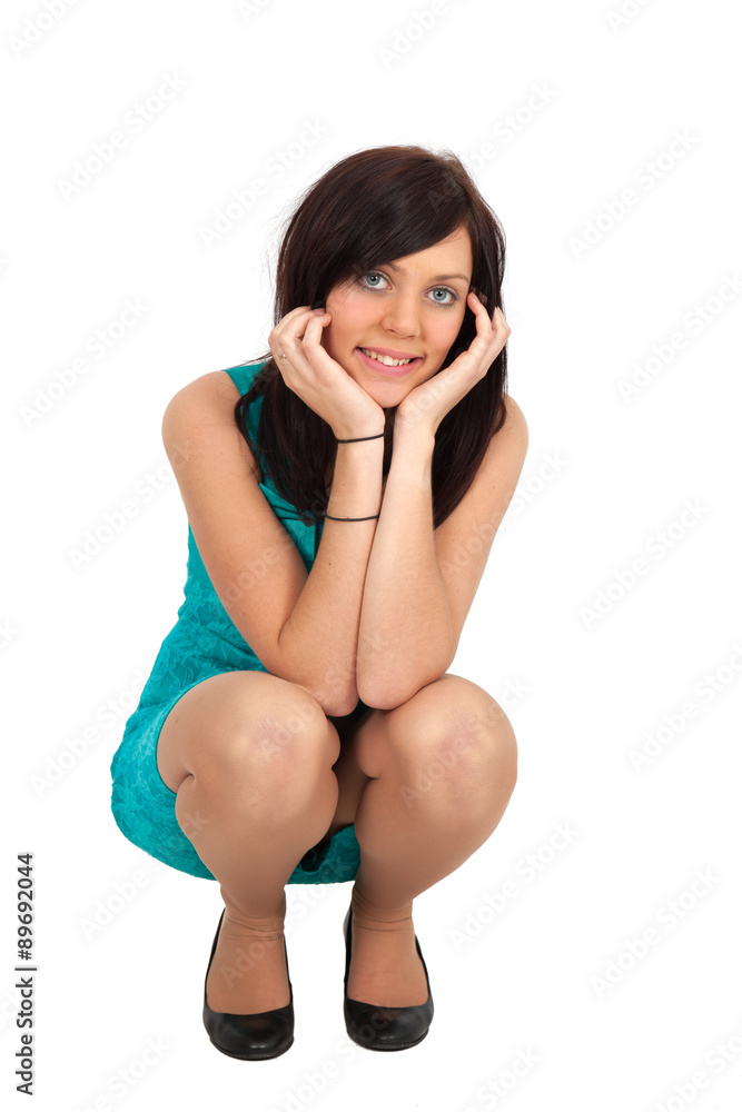 custom made wallpaper toronto digitalBeautiful woman doing different expressions in different sets of clothes: kneeling