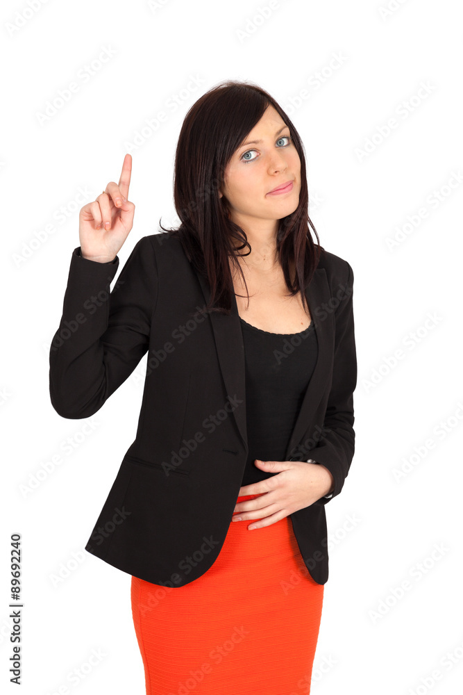 Beautiful woman doing different expressions in different sets of clothes: want to speak Beautiful woman doing different expressions in different sets of clothes: want to speak