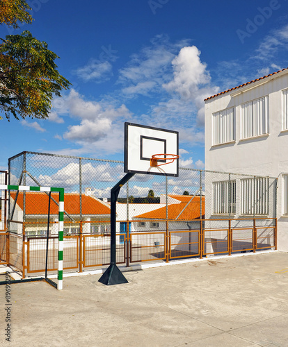 Basketball courts and handball in the courtyard of the Primary School photo