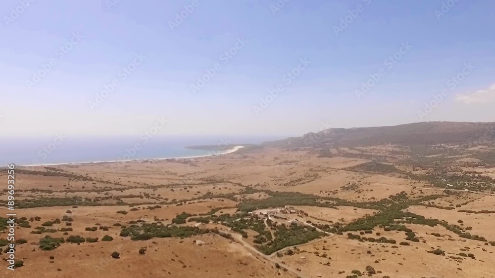 Aerial View From Flying Drone on Tarifa Area Aerial View From Flying Drone on Tarifa Area