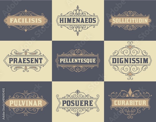 Pack of labels and banners