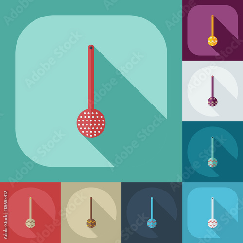 Flat modern design with shadow icons Ladle