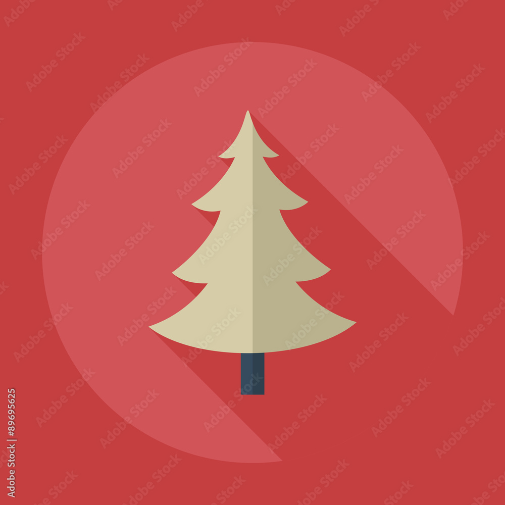 Flat modern design with shadow icons Christmas tree Flat modern design with shadow icons Christmas tree