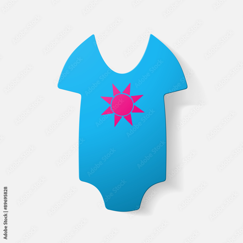 Paper clipped sticker: baby bodysuit Paper clipped sticker: baby bodysuit