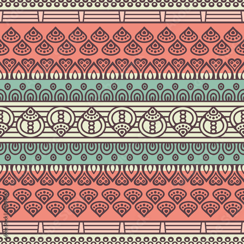 Ethnic floral seamless pattern