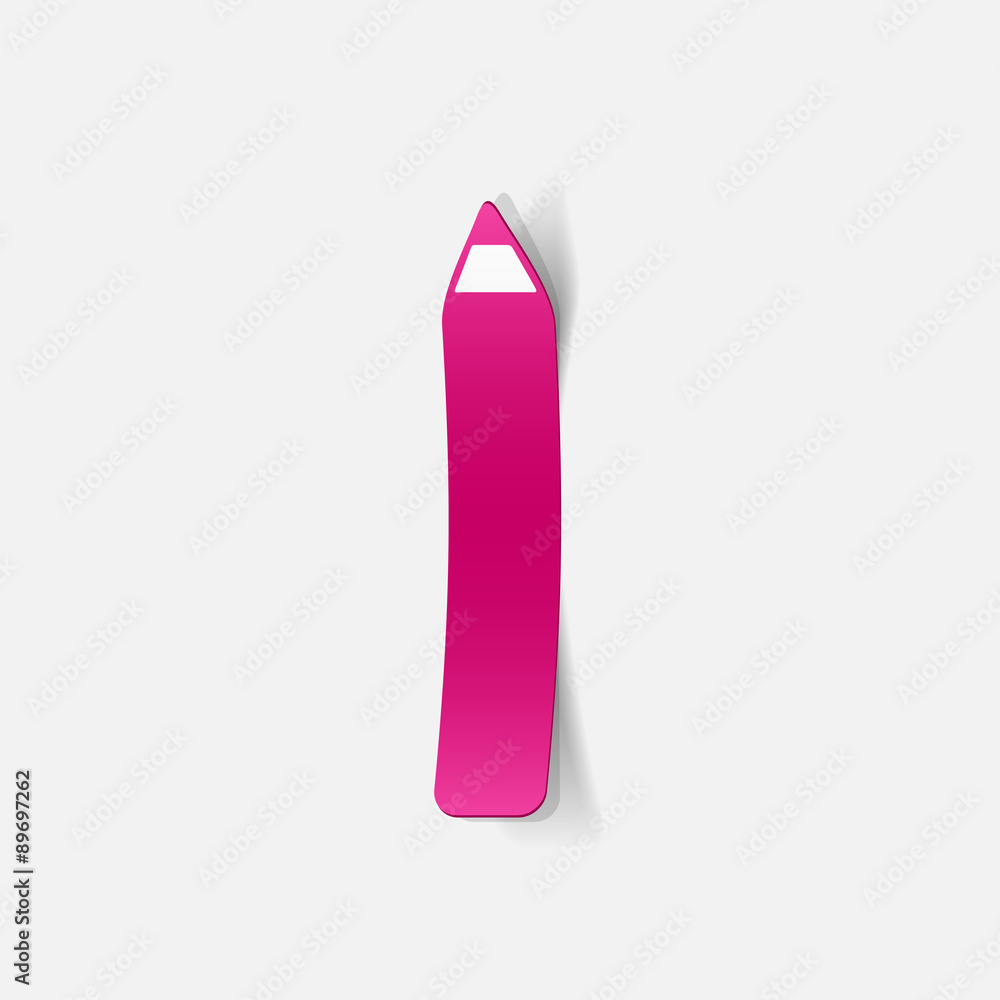 Realistic paper sticker: eyeliner. pencil Realistic paper sticker: eyeliner. pencil