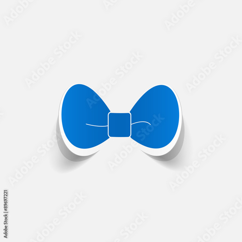 Realistic paper sticker: bow