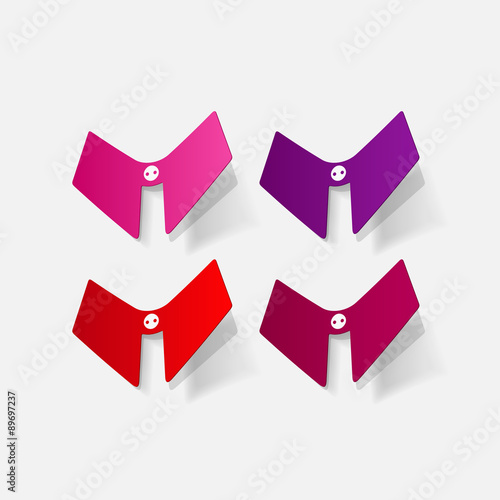 Realistic paper sticker: lace collar