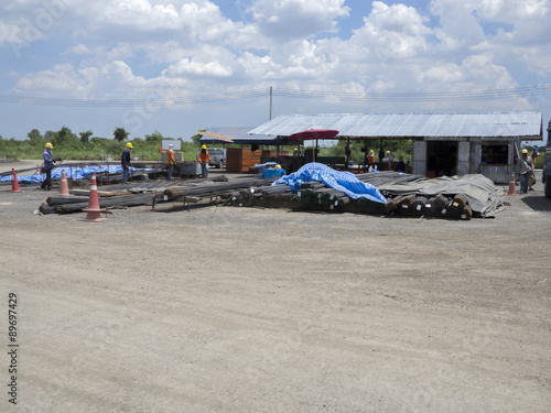 Construction Site of a Bicycle Track around the Suvarnabhumi International Airport