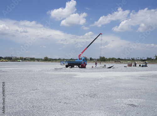 Construction Site of a Bicycle Track around the Suvarnabhumi International Airport