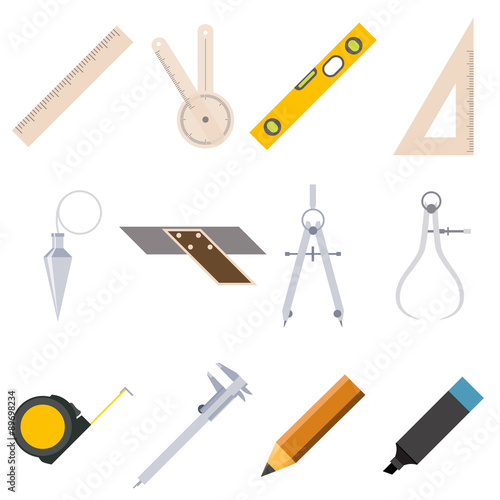 Set of measure tools icons