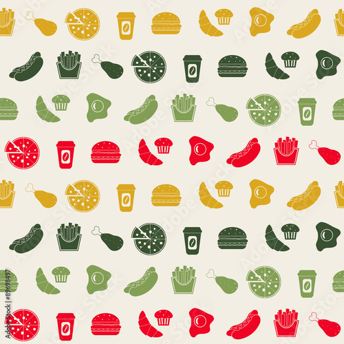 Background with fast food for your design