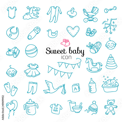 Spotless series | Hand drawn Baby,Toy icon set