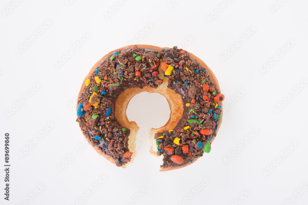 chocolate donuts on a white background chocolate donuts on a white background