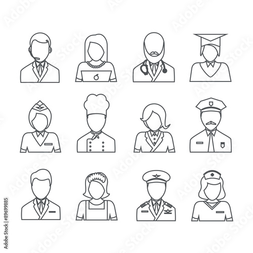 Icons with professions collection.