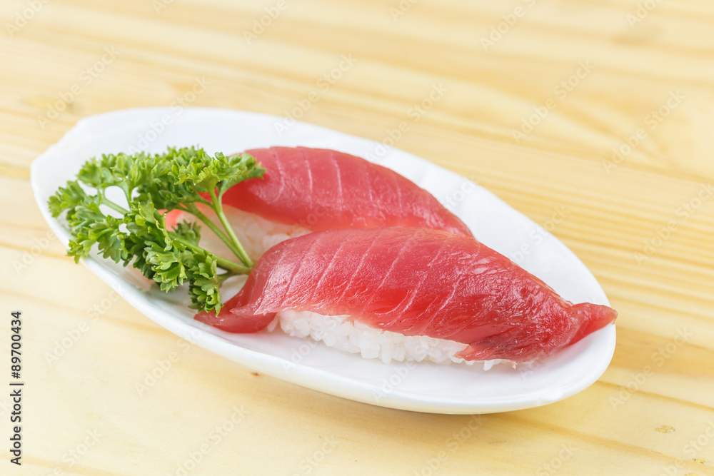 Traditional japanese food, Maguro (Tuna) sushi