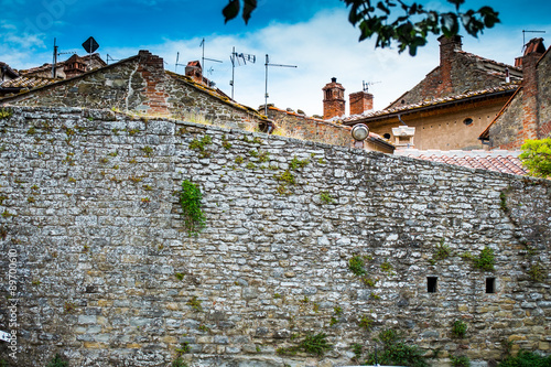 Vista delle mura di Cortona, Toscana photo