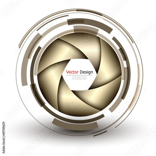Background 3D with abstract lens design and vector shutter.

