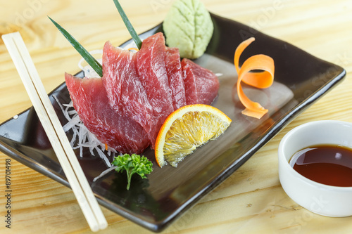 Traditional japanese food, Maguro (tuna) sashimi
