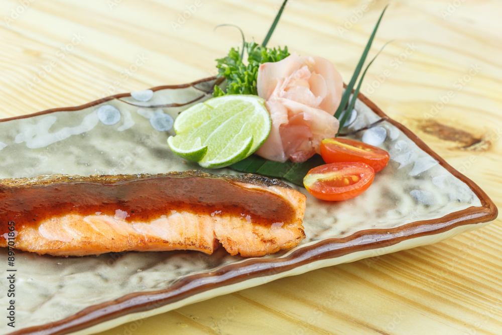 Traditional japanese food, Snow fish grilled or Gindara Teriyak Traditional japanese food, Snow fish grilled or Gindara Teriyak