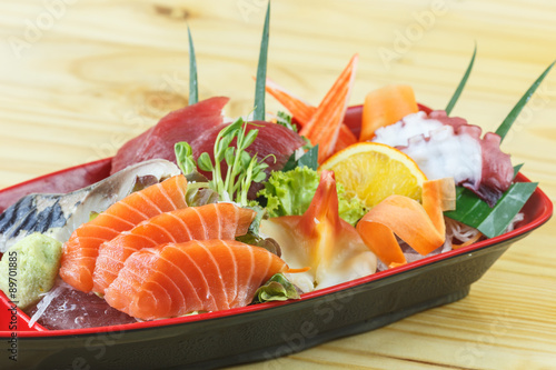 Traditional japanese food, Mix fresh fish sashimi