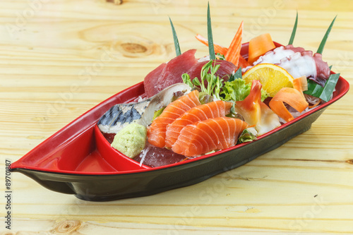 Traditional japanese food, Mix fresh fish sashimi