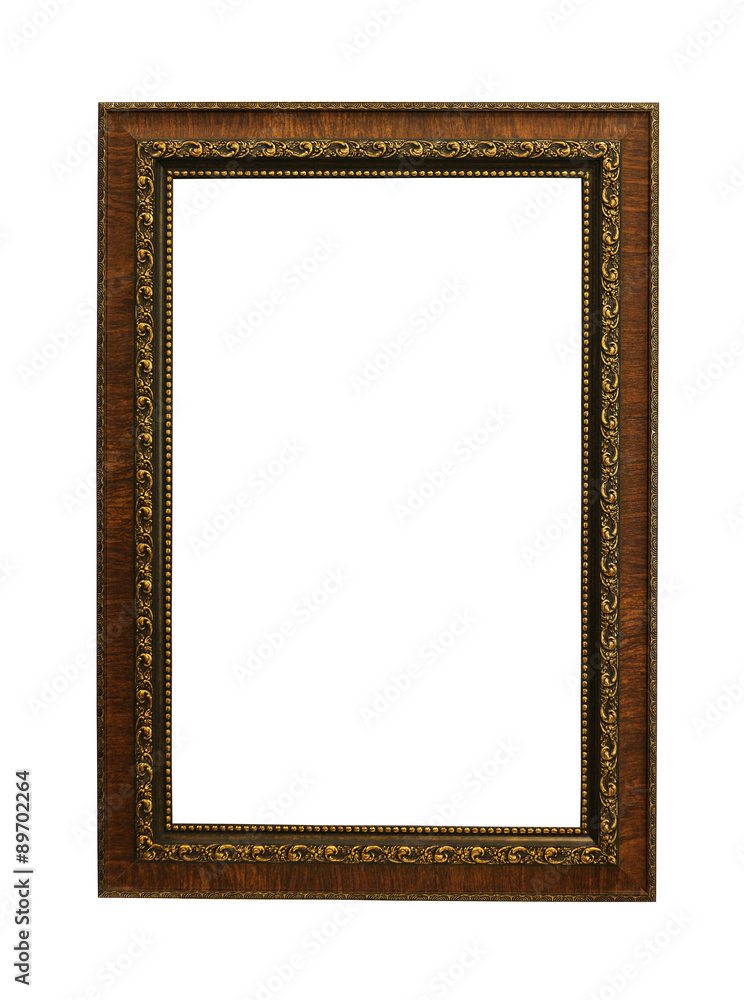 Wooden Photo Frame Thai Style isolated on white background Wooden Photo Frame Thai Style isolated on white background
