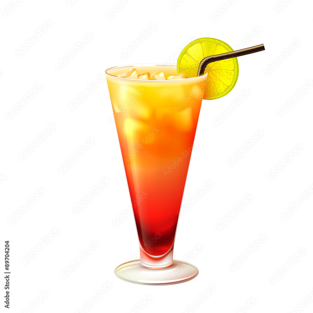 Tequila sunrise cocktail realistic Tequila sunrise cocktail realistic