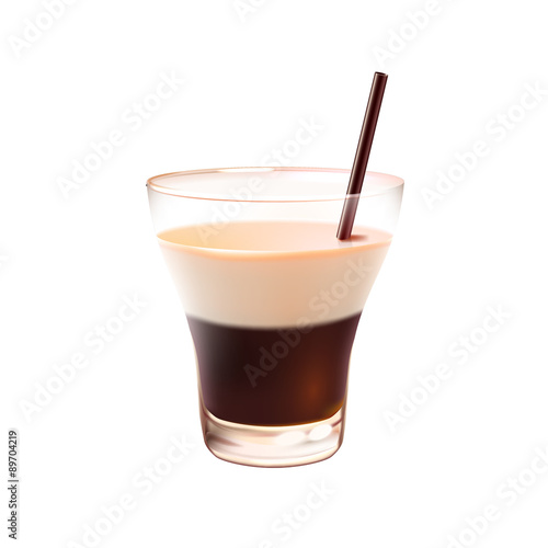 White russian cocktail realistic