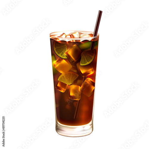 Canvas Print Long island ice tea cocktail realistic