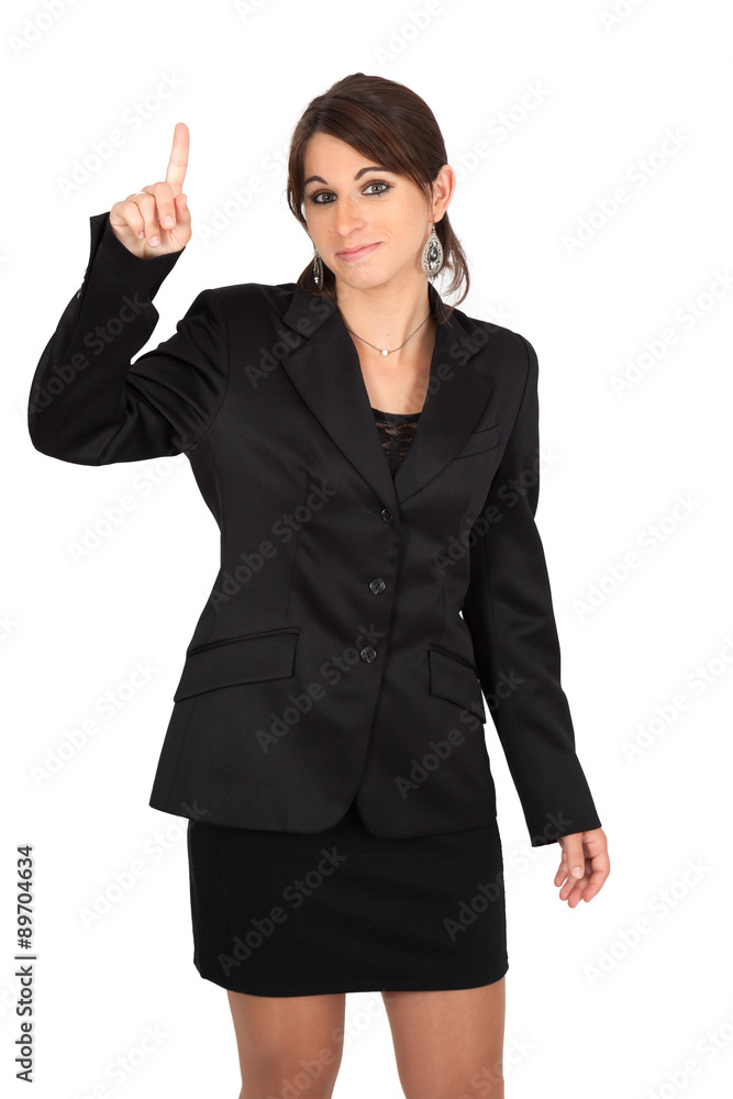 Beautiful woman doing different expressions in different sets of clothes: want to speak Beautiful woman doing different expressions in different sets of clothes: want to speak