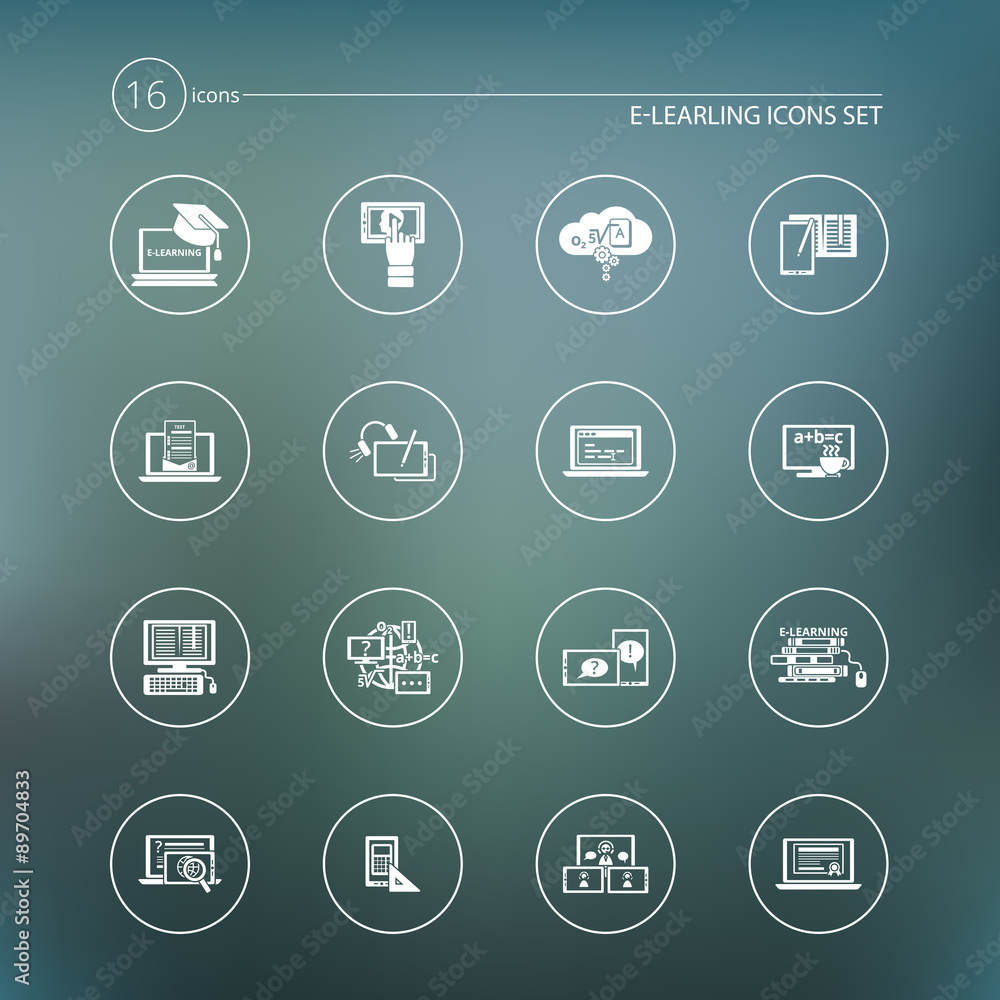 E-learning icon white E-learning icon white