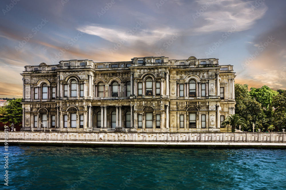 Istanbul, Turkey - Beylerbeyi Palace on the bank of Bosphorus